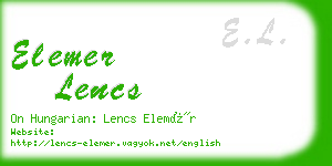 elemer lencs business card